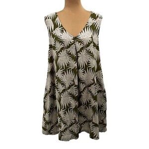 Linen Green and White Dress